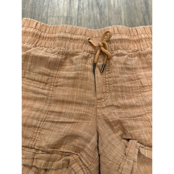 Athleta Cabo Linen‎ Textured 4” Shorts Size 8 Rain Dance Sienna - Picture 4 of 12